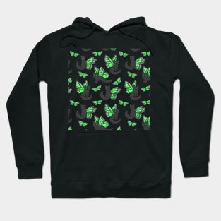 Green Butterfly Cat Hoodie